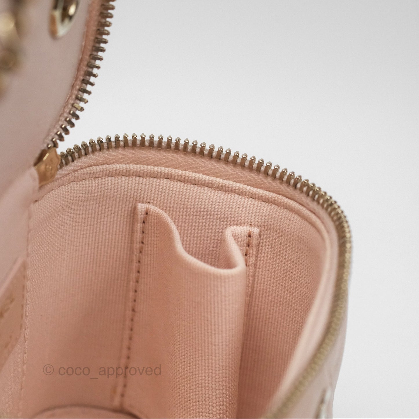 Chanel Mini Vanity With Chain Beige Pink Caviar Gold Hardware