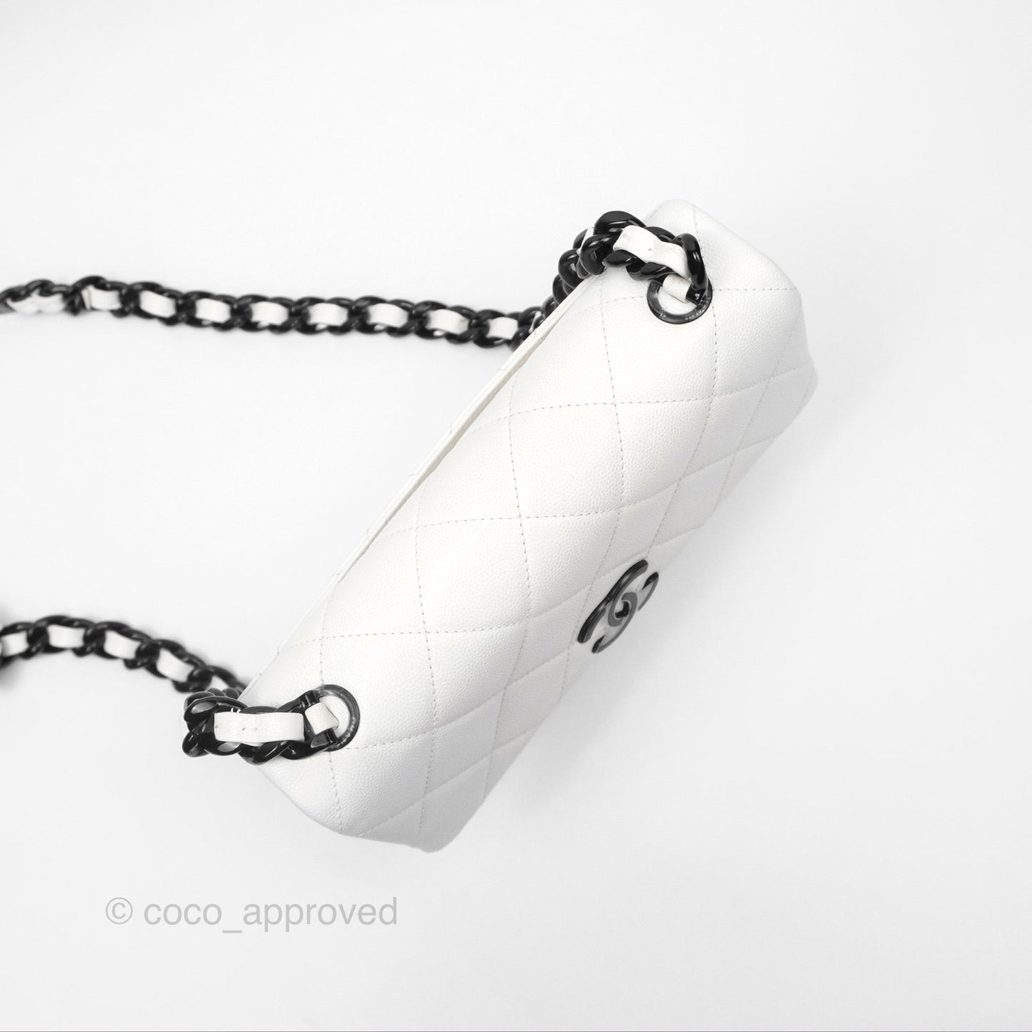 Chanel Quilted My Everything Medium Flap Bag White Caviar Incognito Hardware