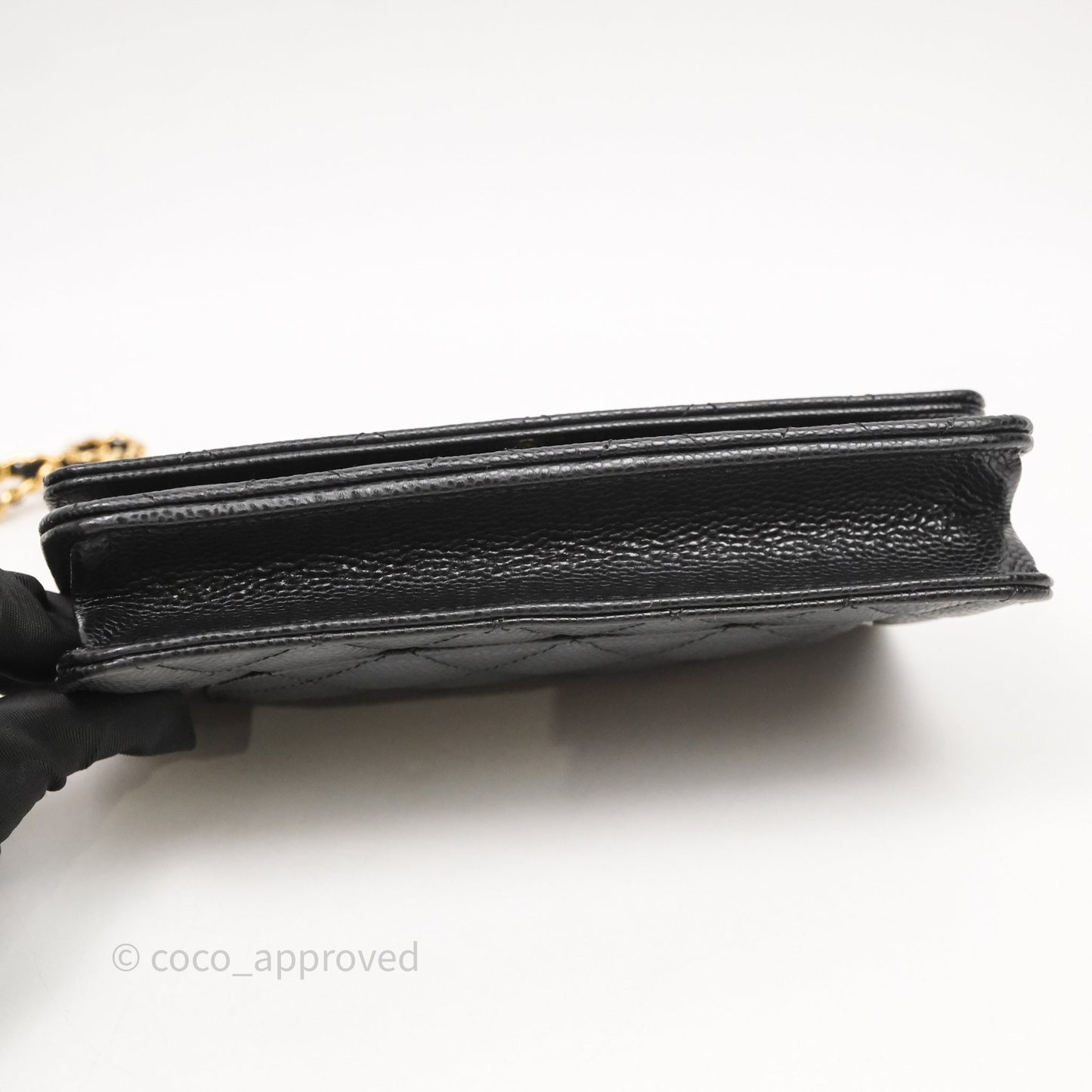 Chanel Quilted WOC Black Caviar Gold Hardware