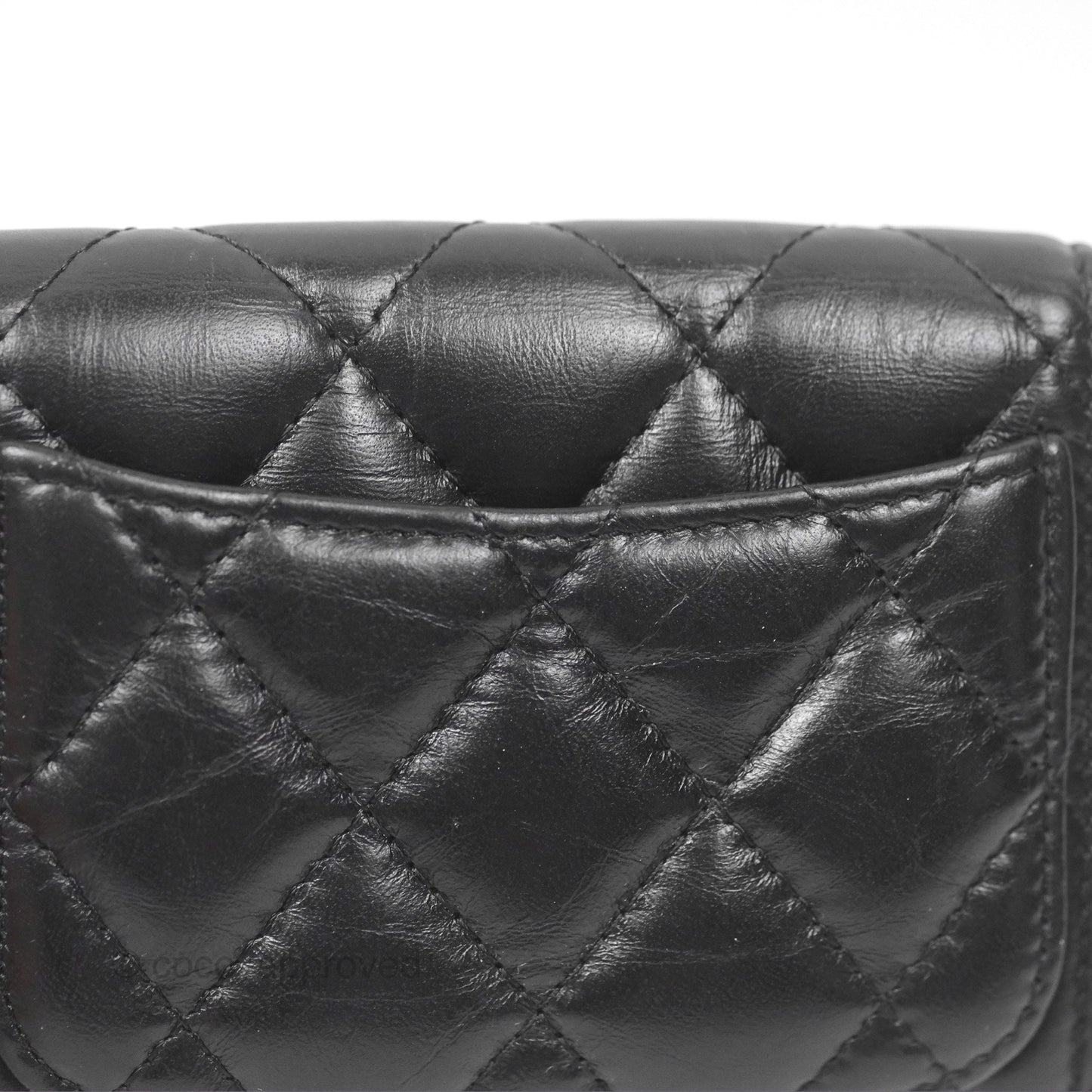 Chanel Reissue Card Holder Black Aged Calfskin Gold Hardware