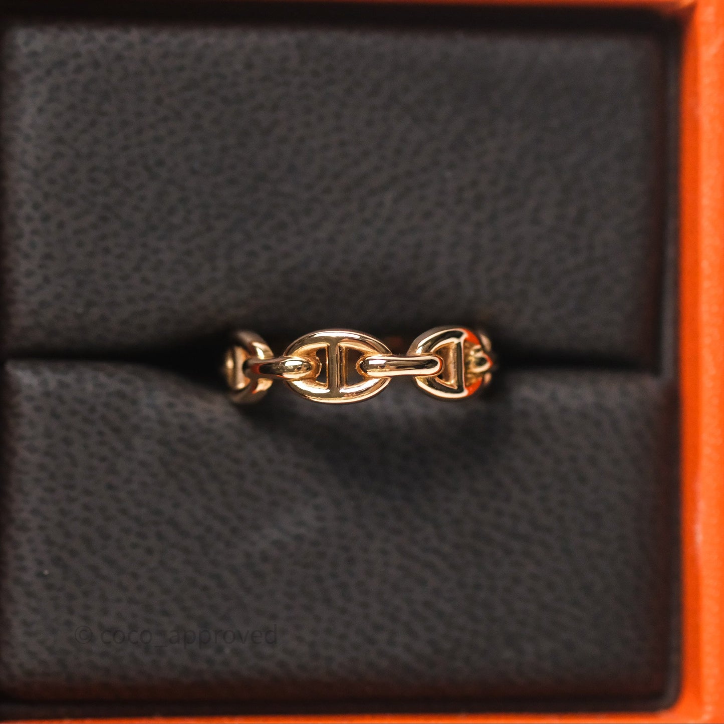 Hermès Chaine d'Ancre Enchainee Band Ring PM Rose Gold 55