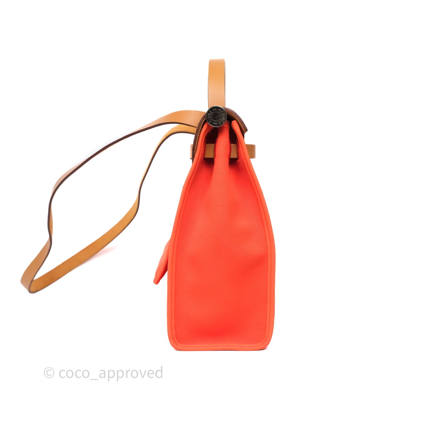 Hermès Herbag Zip 31 Capucine 9T / Fauve 34 Canvas Palladium Hardware