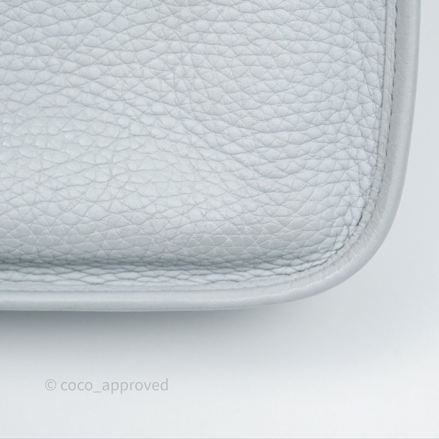 Hermès Mini Evelyne 16 Bleu Pale 08 Clemence Palladium Hardware