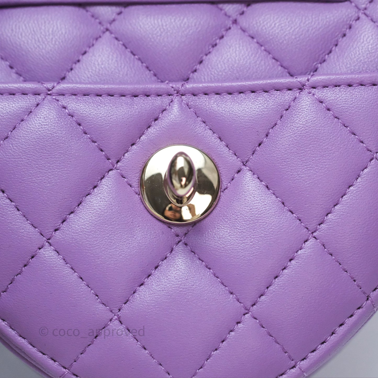 Chanel Small Heart Bag Purple Lambskin Gold Hardware 22S