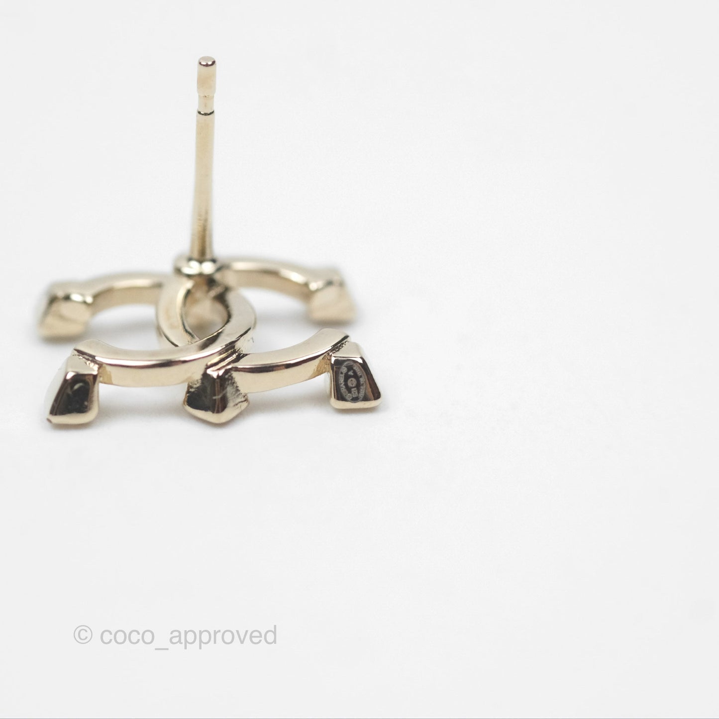 Chanel CC Crystal Earrings Gold Tone 21A