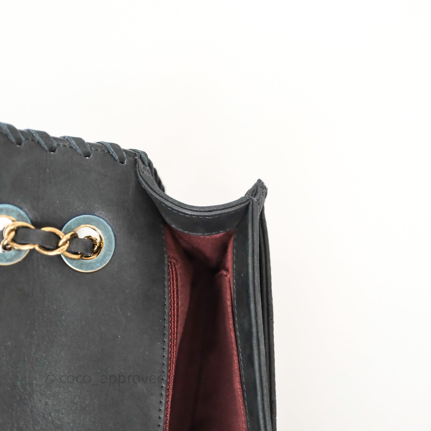 Chanel Braided Flap Bag Black Nubuck Aged Gold Hardware