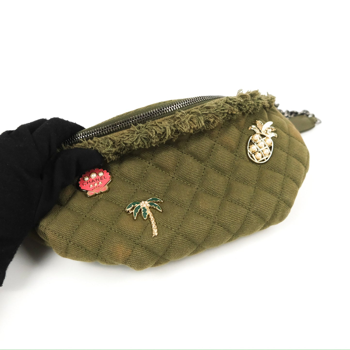 Chanel Coco Cuba Charms Waist Bag Khaki 17C