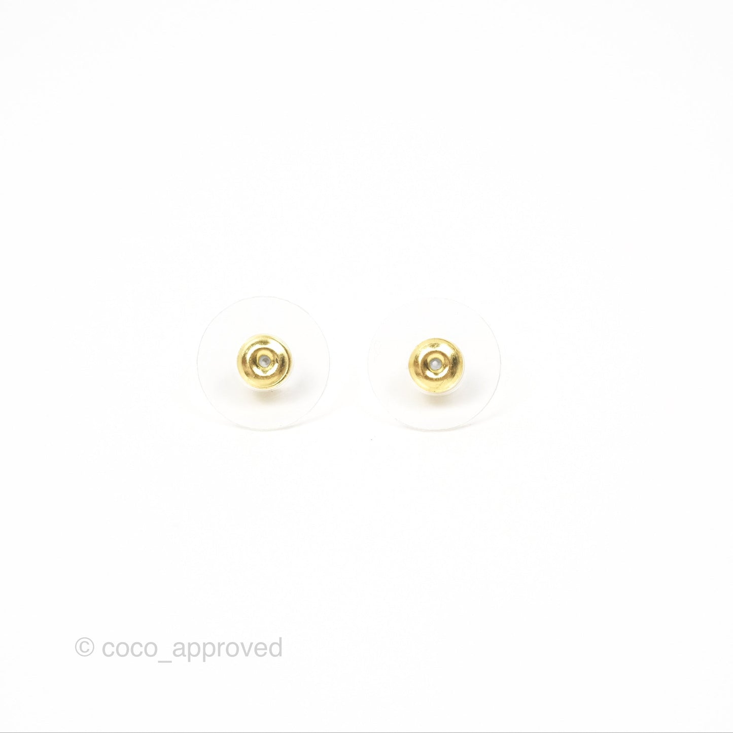 Chanel Heart Pink Black CC Drop Earrings Gold Tone 24A