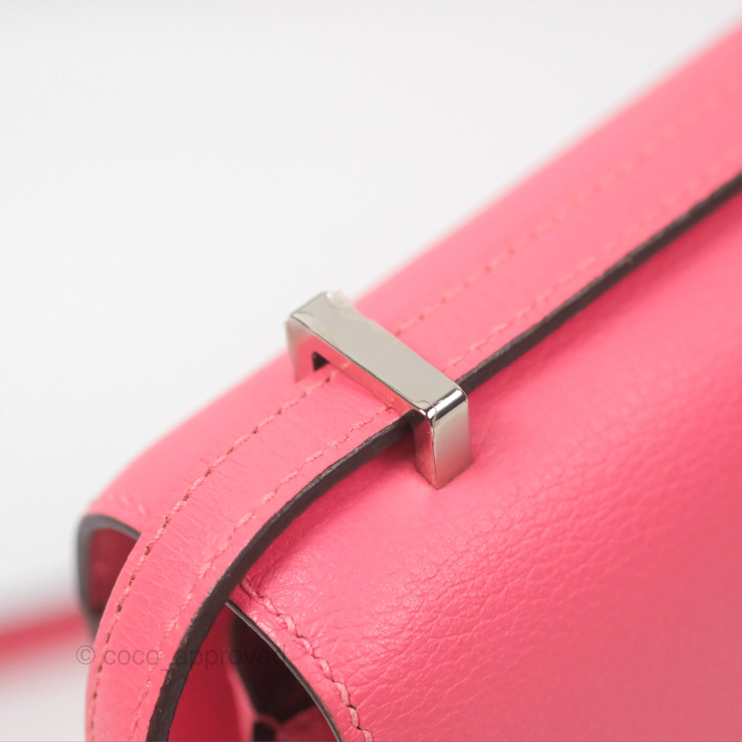 Hermès Constance Mini 18 Rose Azalee Evercolor Palladium Hardware