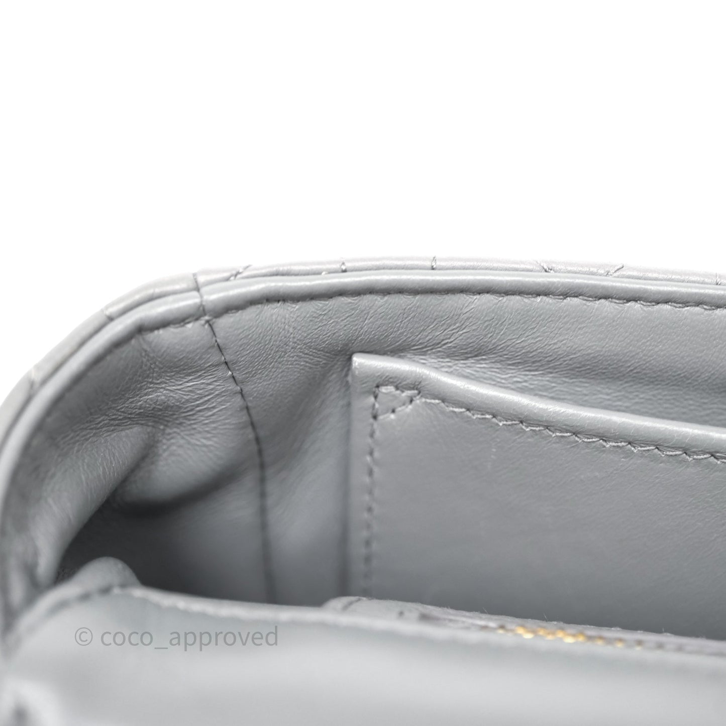 Christian Dior Caro Bag Medium Stone Grey Cannage Calfskin Gold Hardware