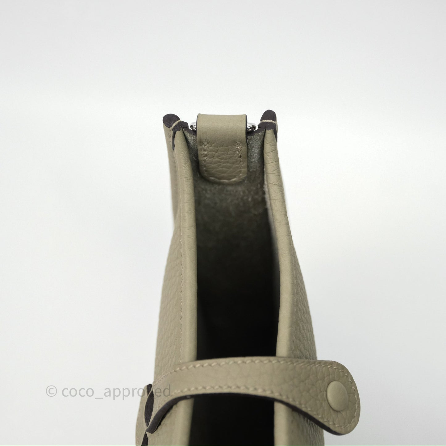 Hermès Mini Evelyne 16 Sauge Q1 Clemence Palladium Hardware