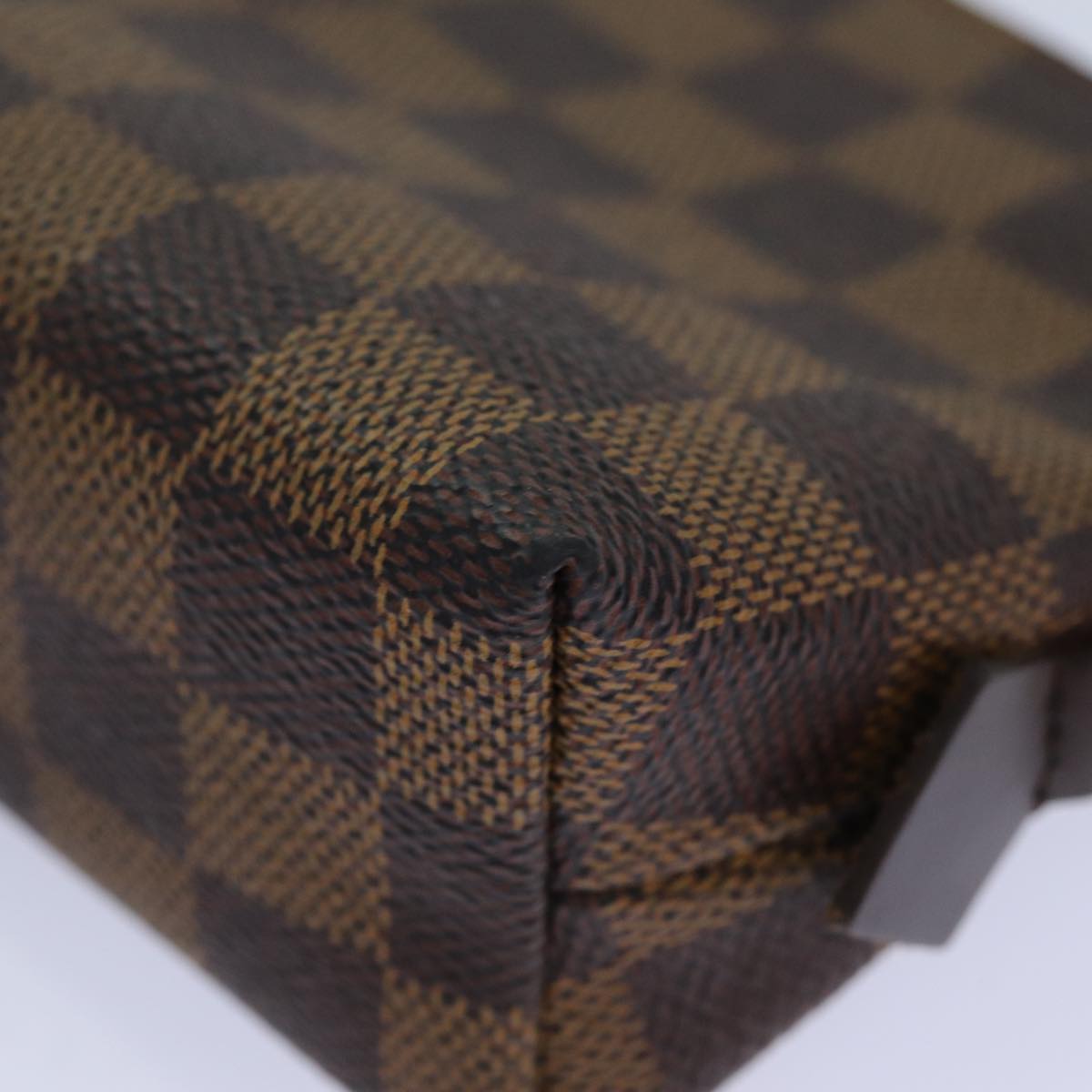 LOUIS VUITTON Damier Ebene Pochette Cosmetic PM Pouch N47516 LV 82355