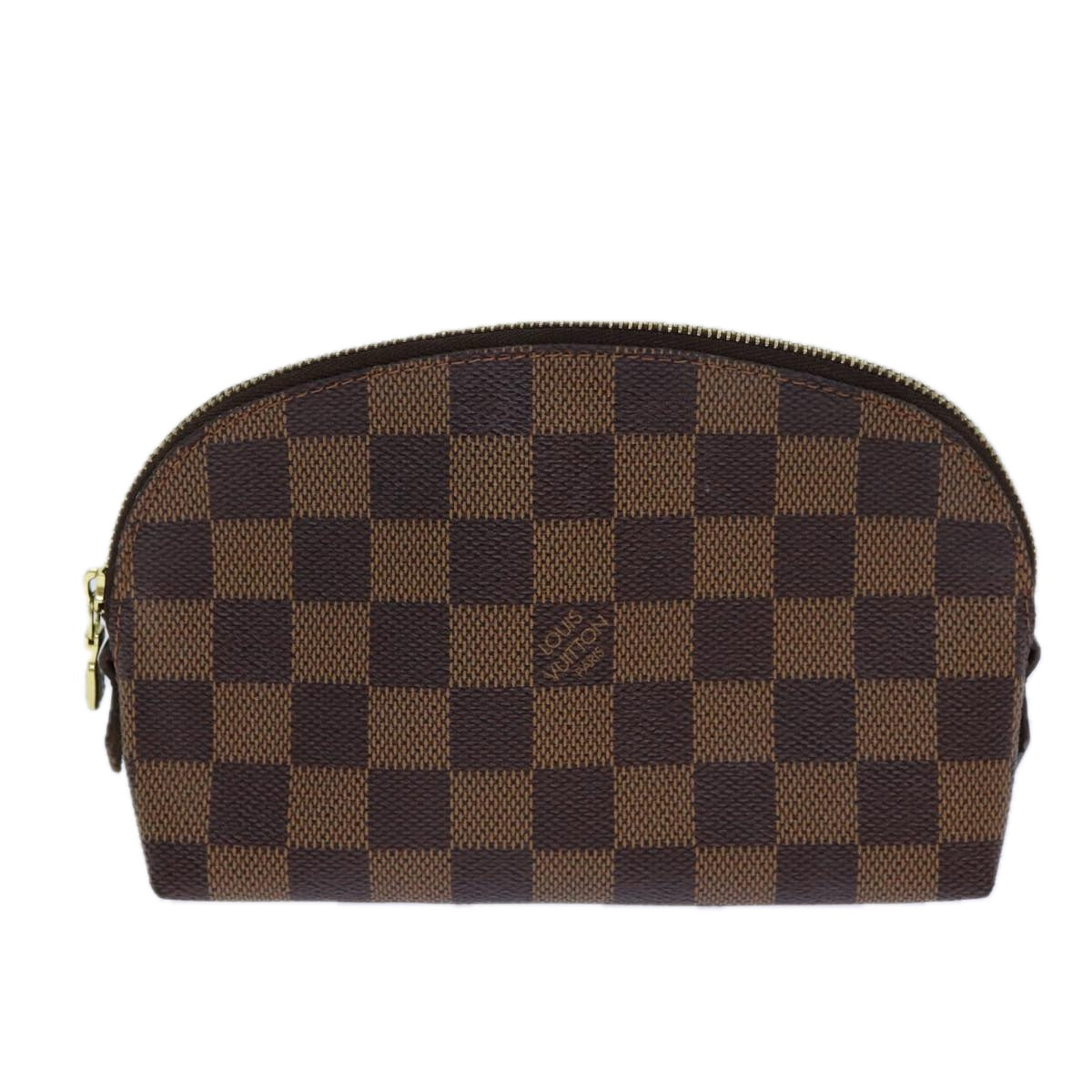 LOUIS VUITTON Damier Ebene Pochette Cosmetic PM Pouch N47516 LV 82355