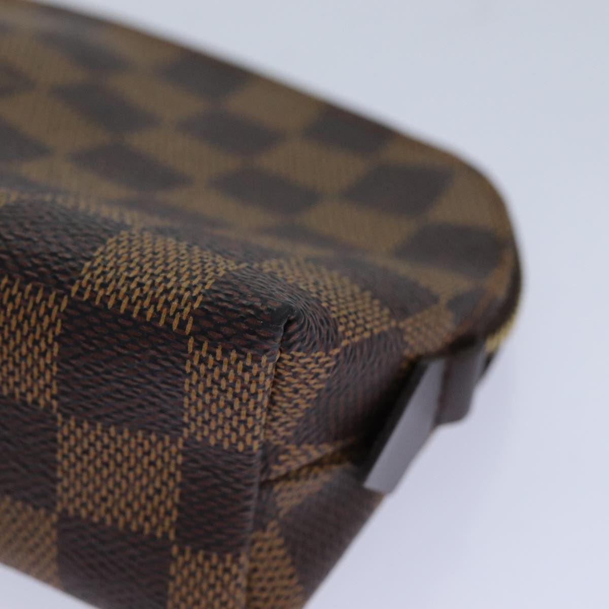 LOUIS VUITTON Damier Ebene Pochette Cosmetic PM Pouch N47516 LV 82355