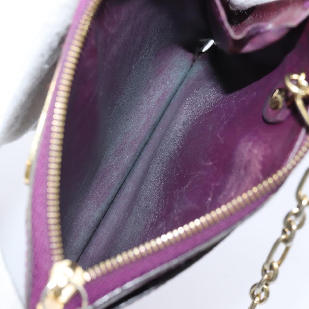 LOUIS VUITTON Vernis Pochette ClesNM Coin Purse Amethyst M90145 LV 82357