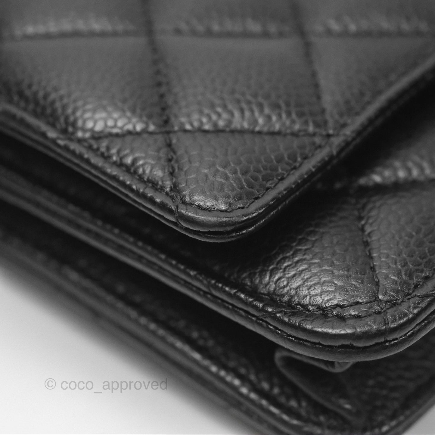 Chanel Quilted Classic Wallet On Chain WOC Black Caviar Gold Hardware