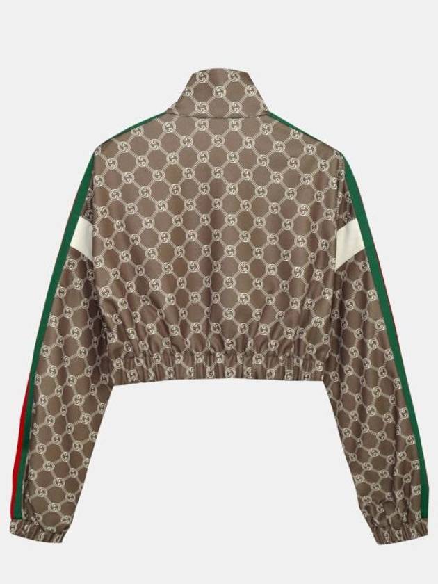 Luxury Gucci Trending 2025 Interlocking G Zip-up Crop Jacket Brown