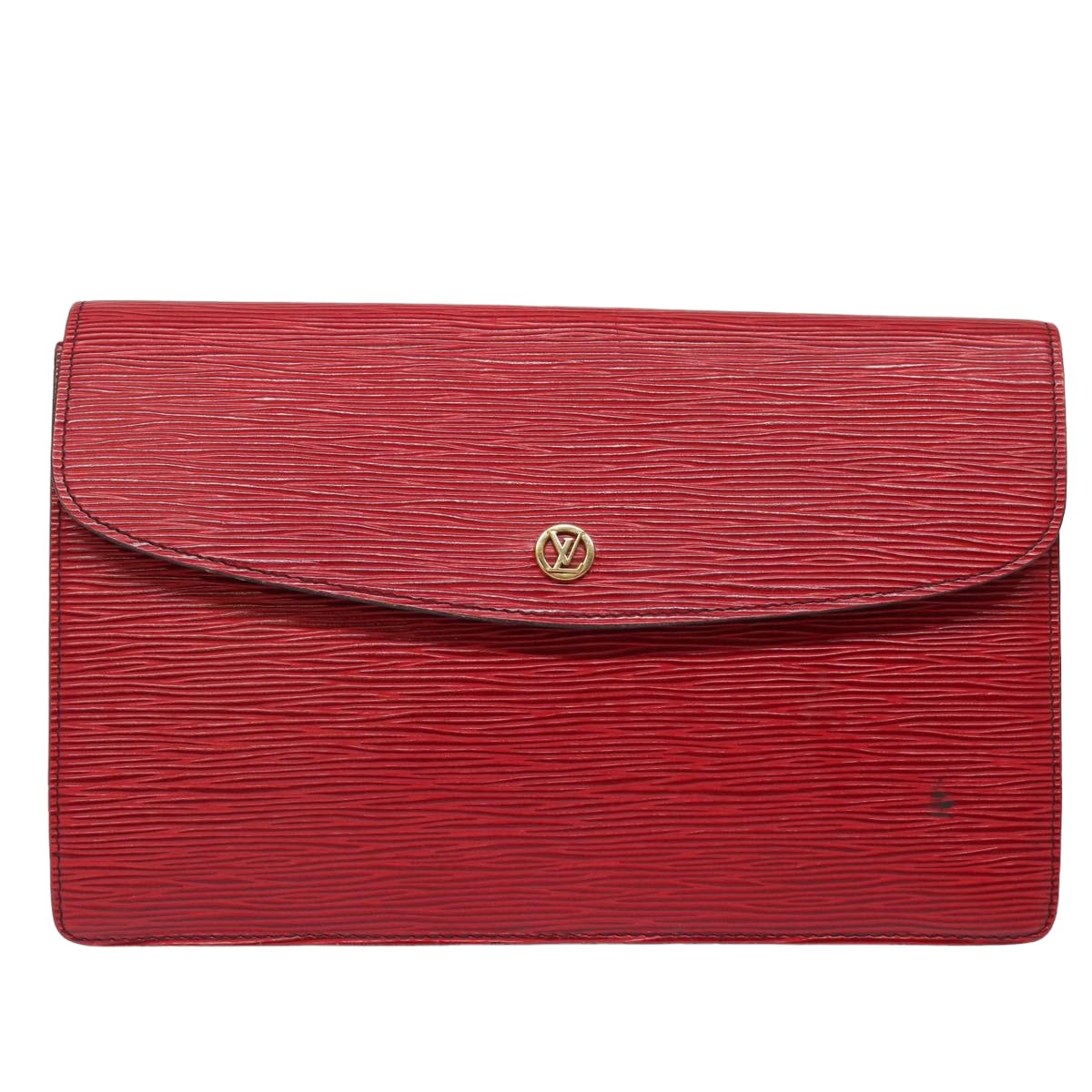 LOUIS VUITTON Epi Montaigne 27 Clutch Bag Red M52657 LV 82375