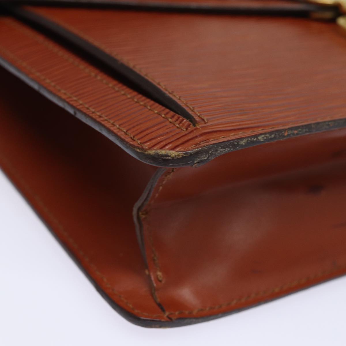 LOUIS VUITTON Epi Serie Dragonne Hand Bag Brown Zipang gold M52618 LV 82378