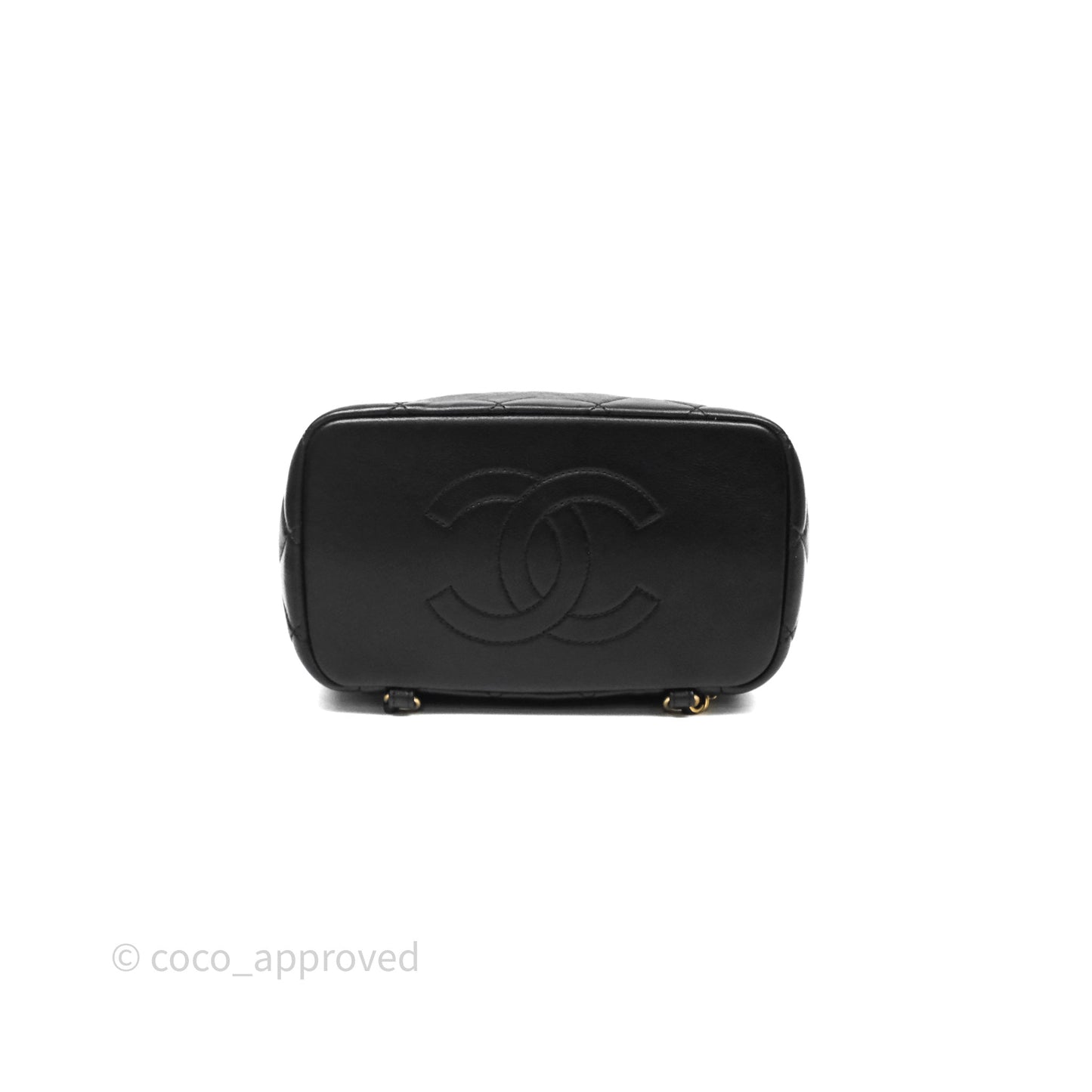 Chanel Backpack Black Calfskin Aged Gold Hardware