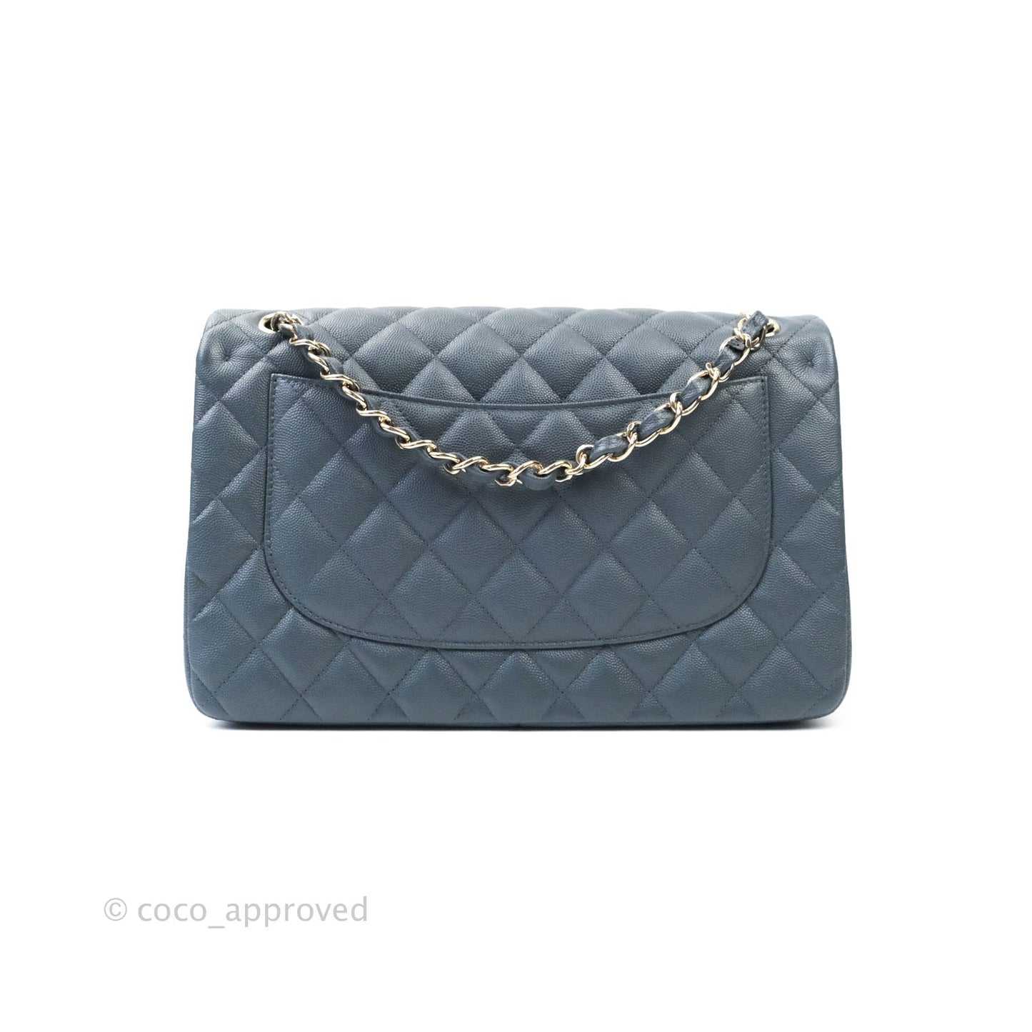 Chanel Jumbo Double Flap Grey Caviar Gold Hardware⁣⁣ 18B