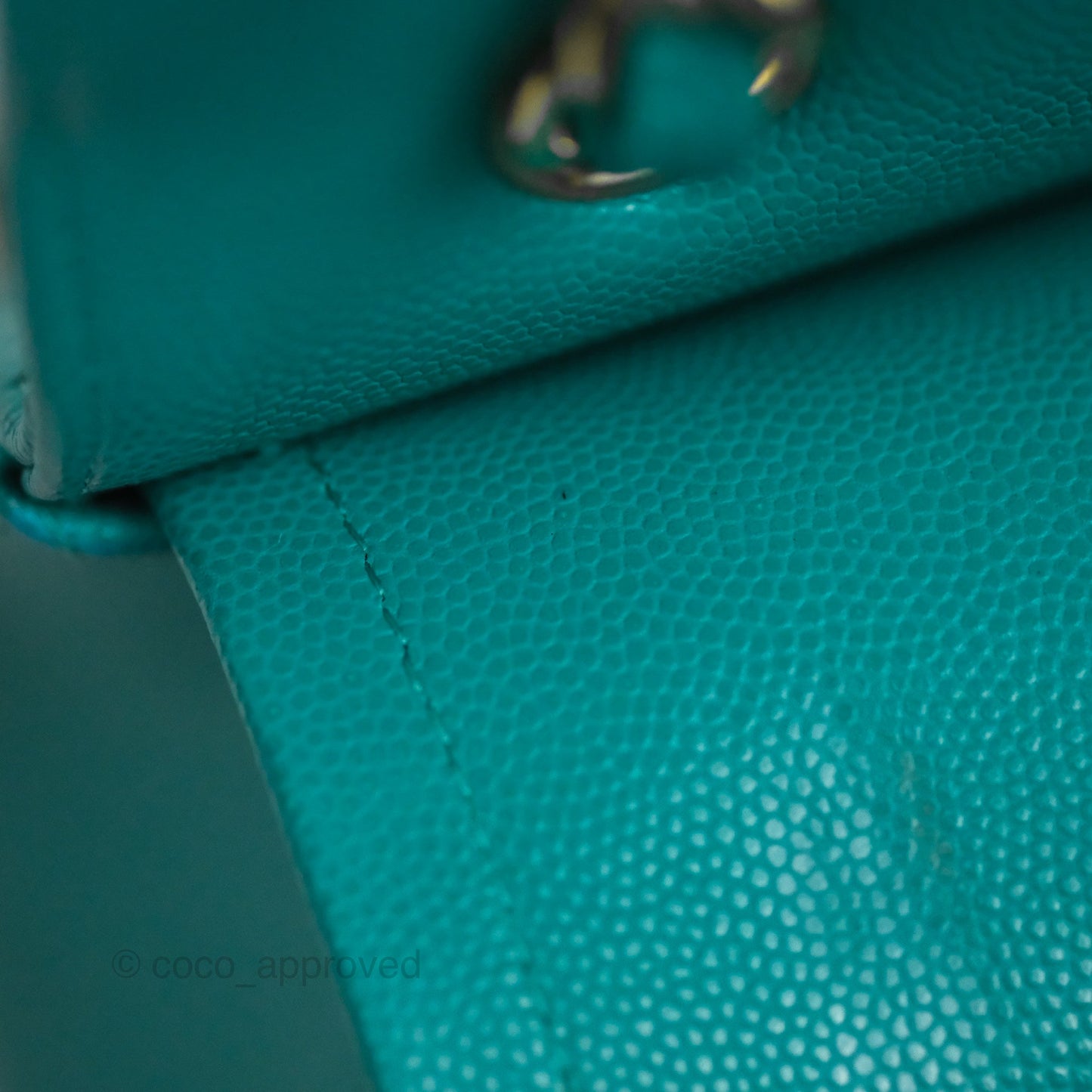 Chanel Jumbo Double Flap Turquoise Caviar Gold Hardware⁣⁣