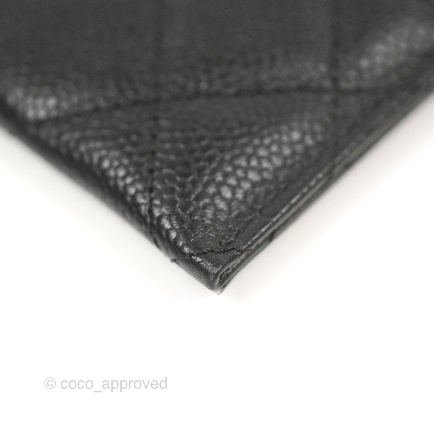 Chanel Filigree CC Flat Card Holder Black Caviar Gold Hardware