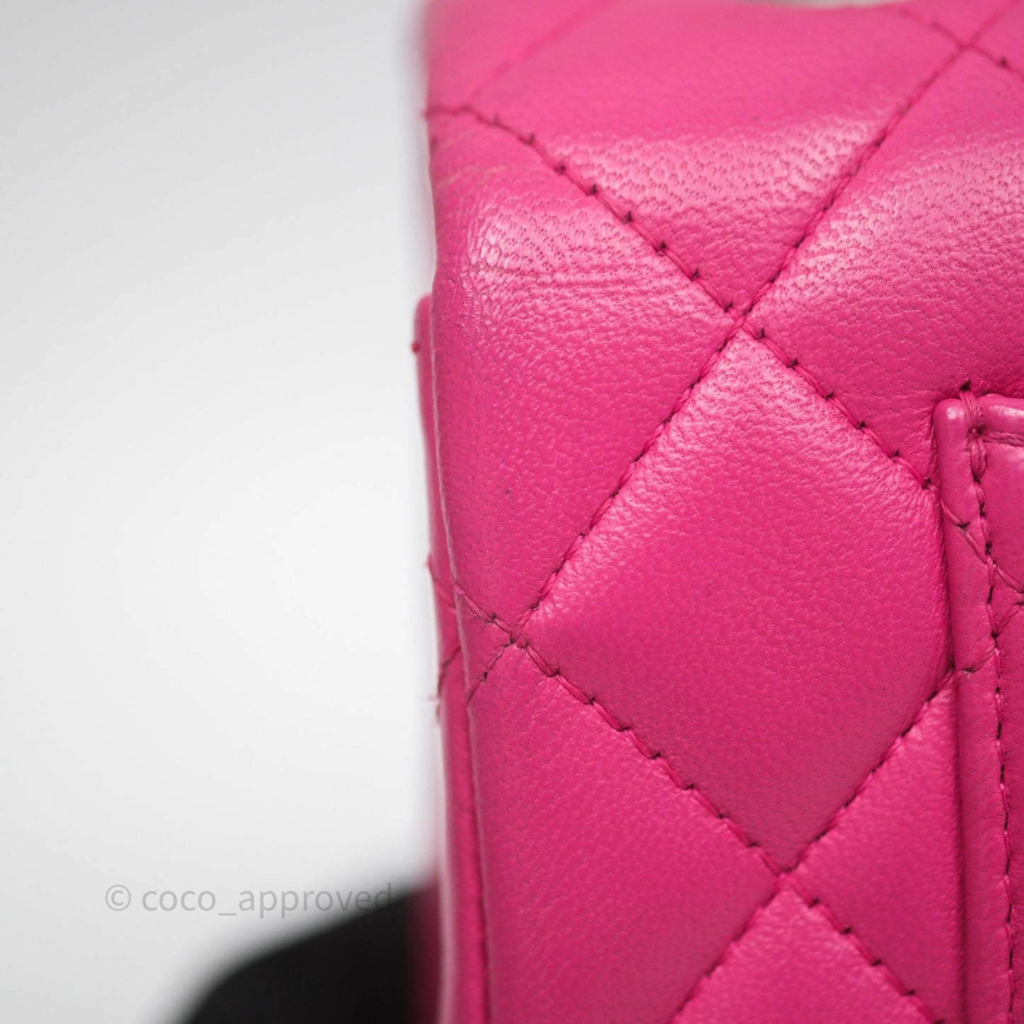 Chanel Mini Rectangular Quilted Dark Pink Lambskin Silver Hardware