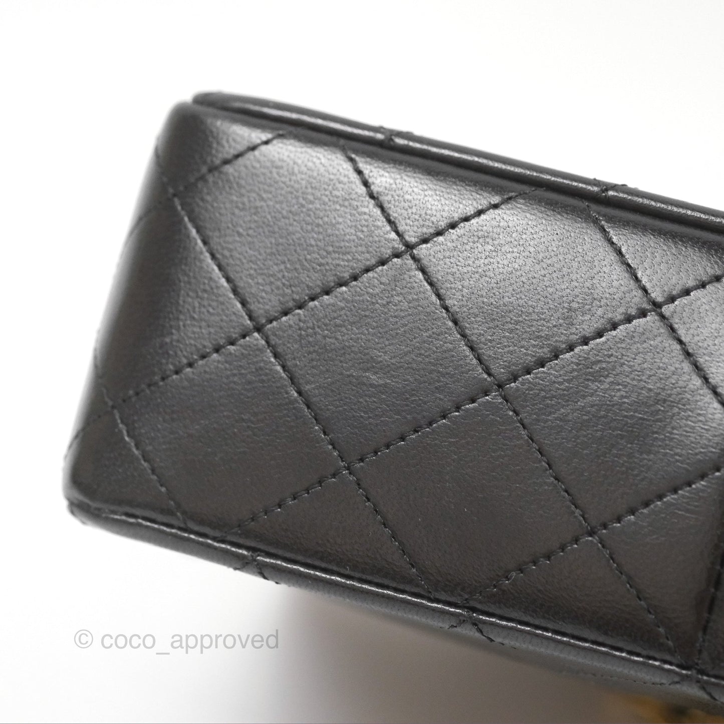 Chanel Vintage Square Flap Bag Black Lambskin 24K Gold Hardware
