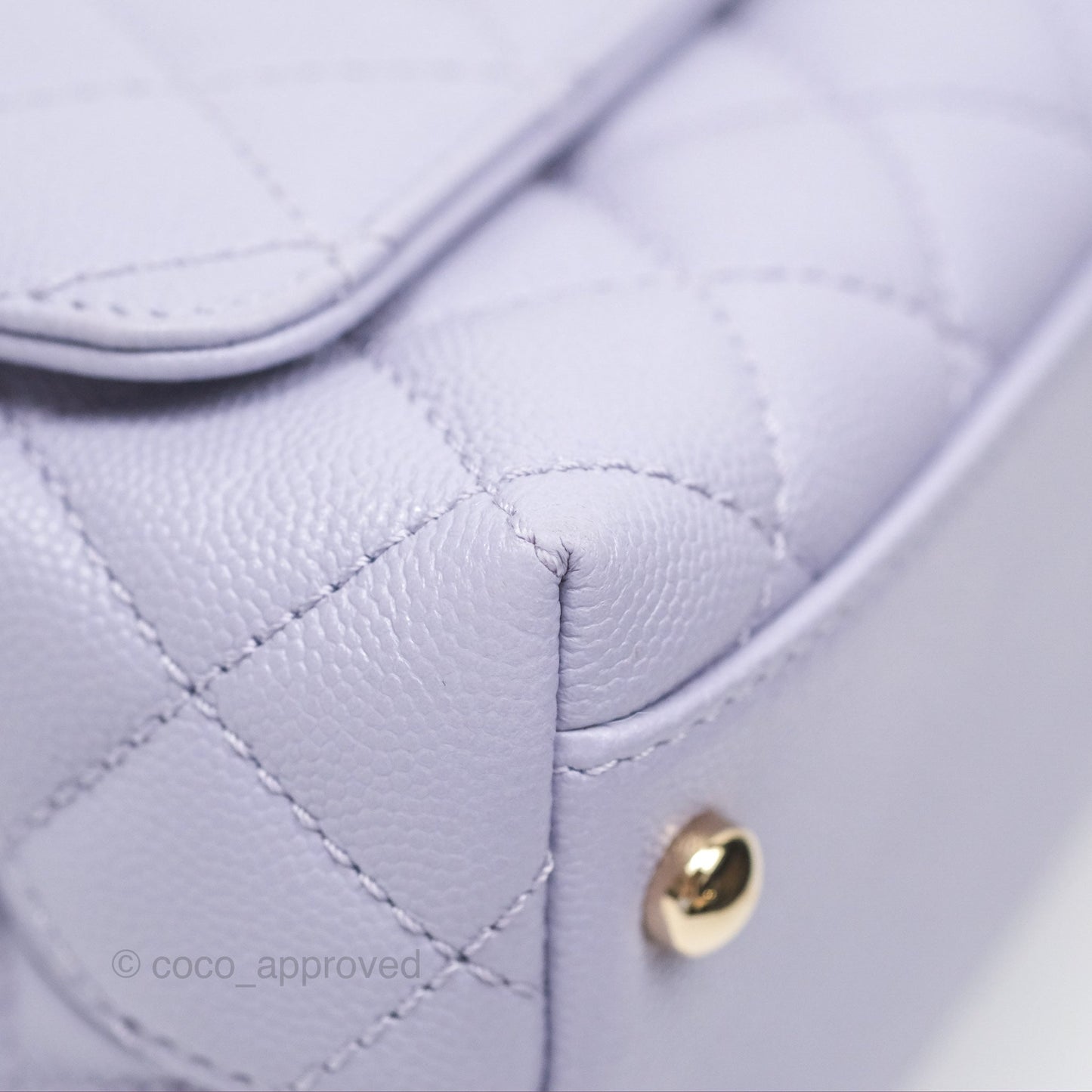 Chanel Mini Coco Handle Lilac Caviar Gold Hardware