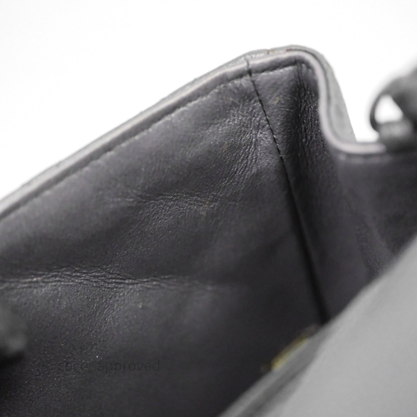 Chanel Mini Square Iridescent Grey Suede Gun Metal Hardware