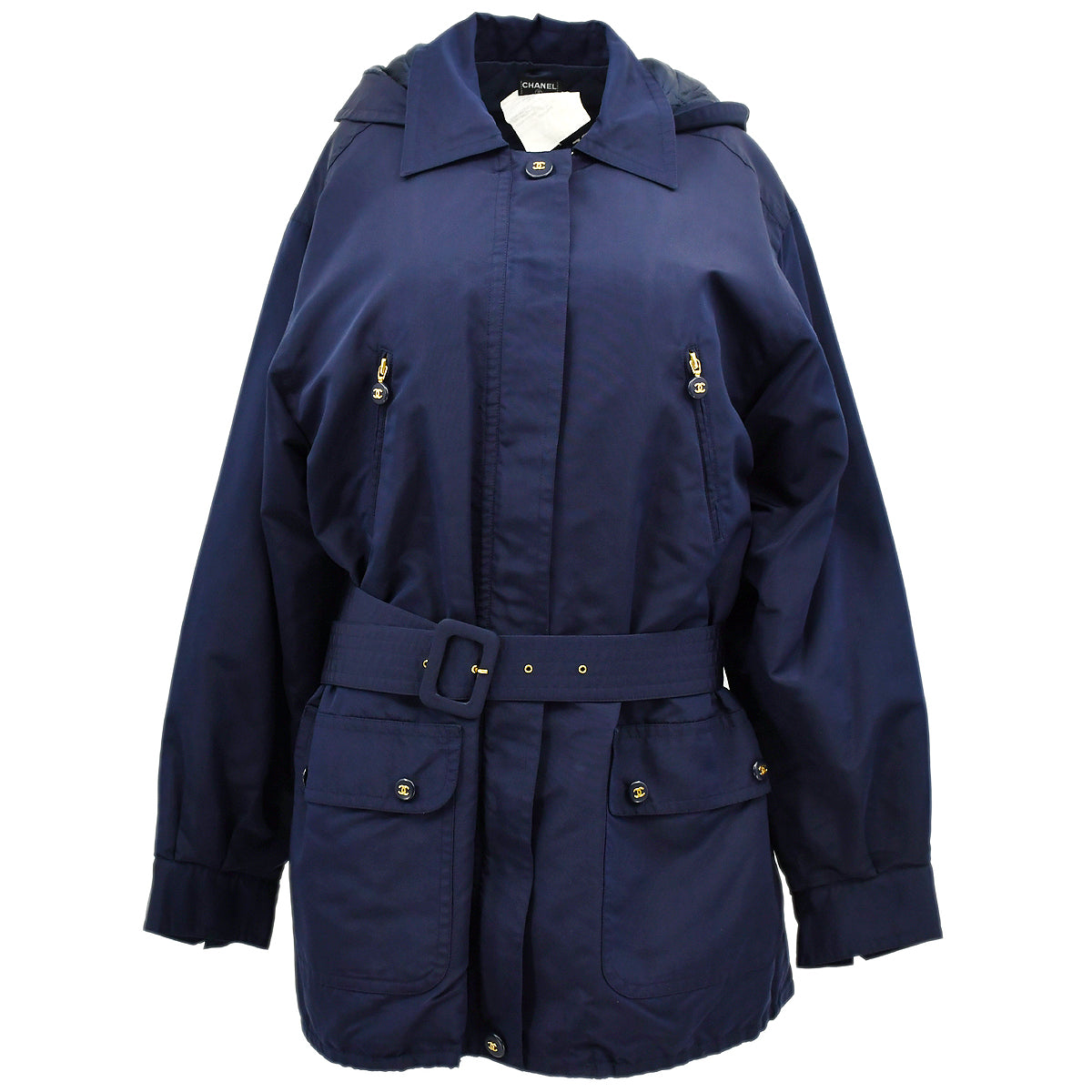 Chanel Hooded Coat Navy #40