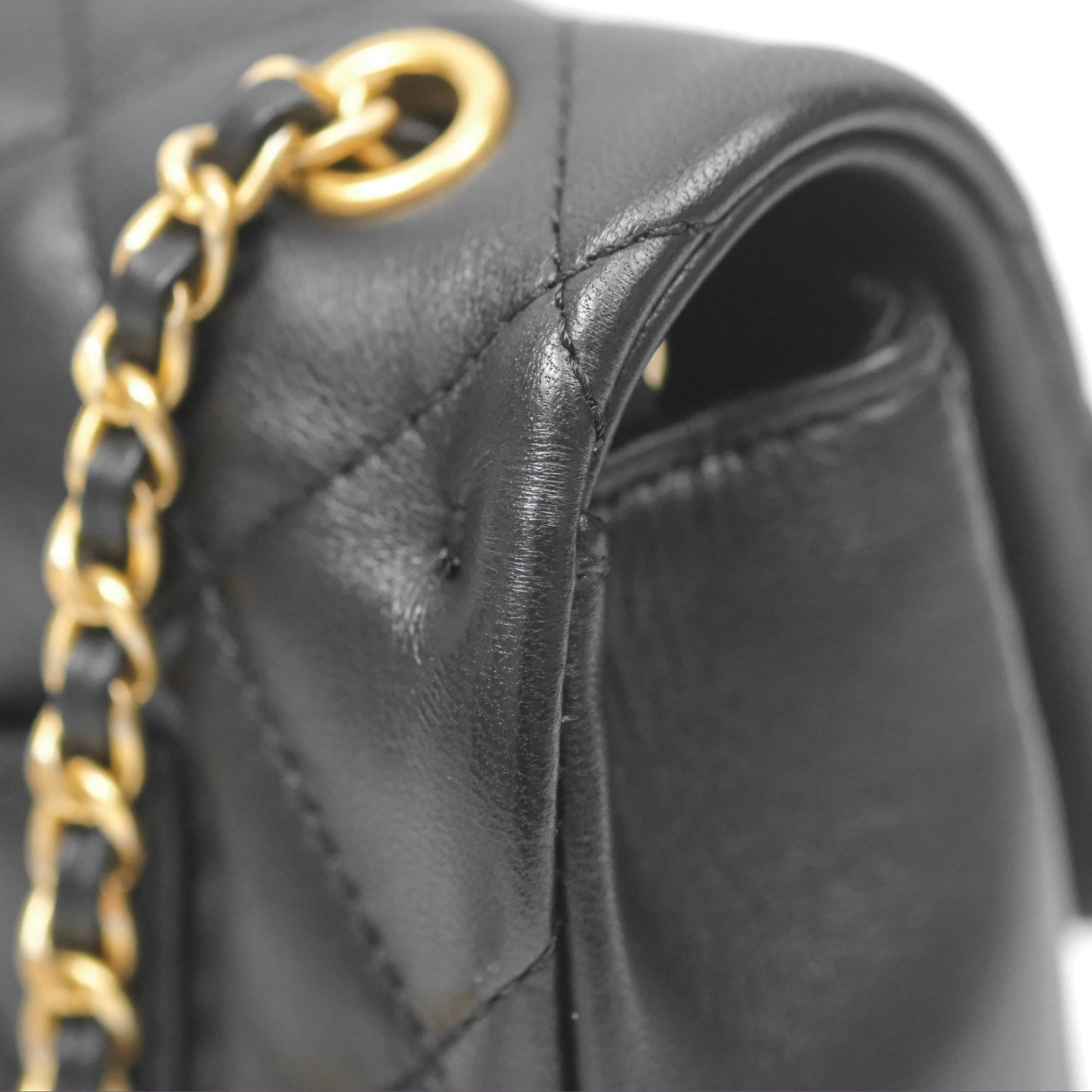 Chanel Mini Flap Bag With Heart CC Charm Black Lambskin Aged Gold Hardware 22B