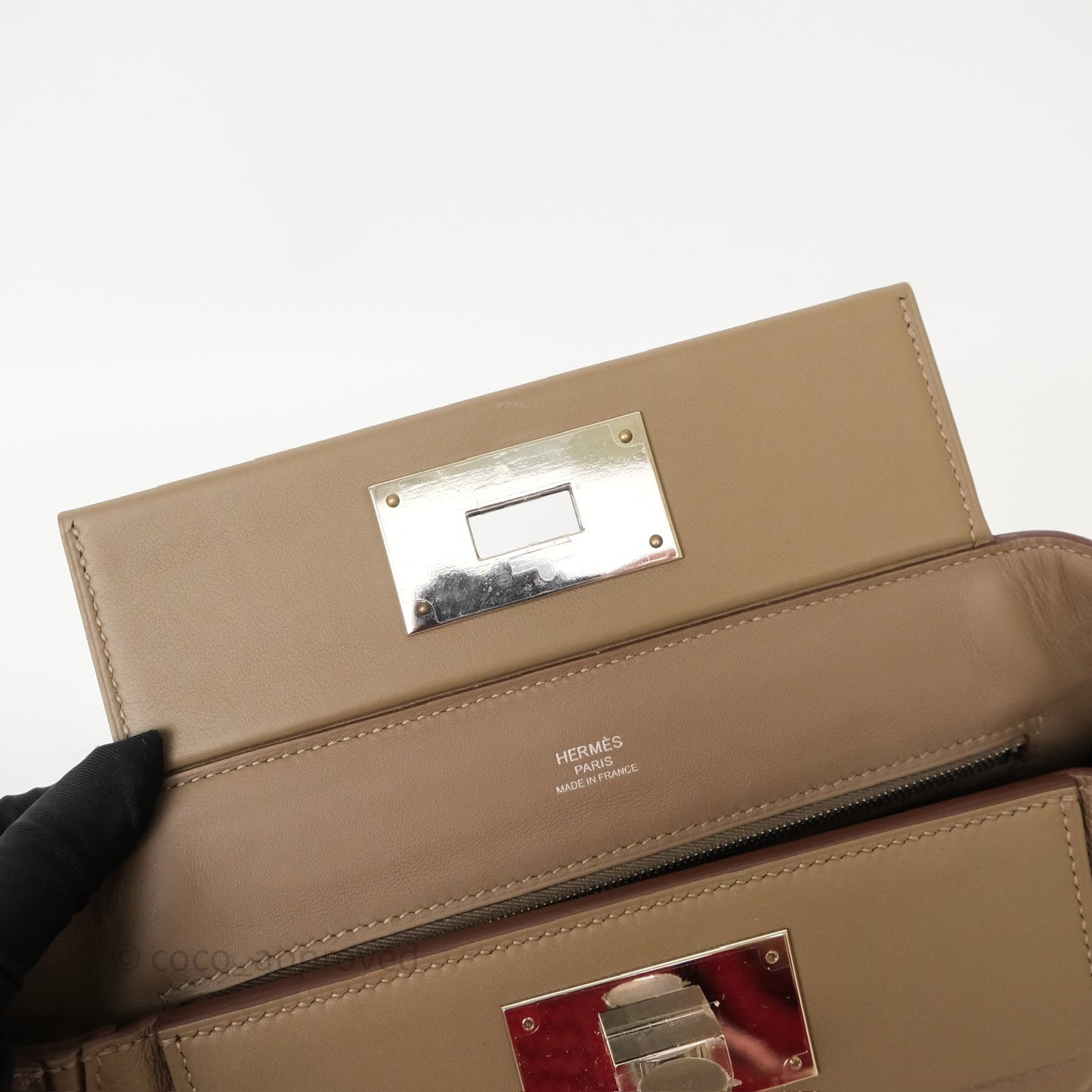 Hermès 24/24 21 Mini Etoupe 18 Evercolor/ Swift Palladium Hardware