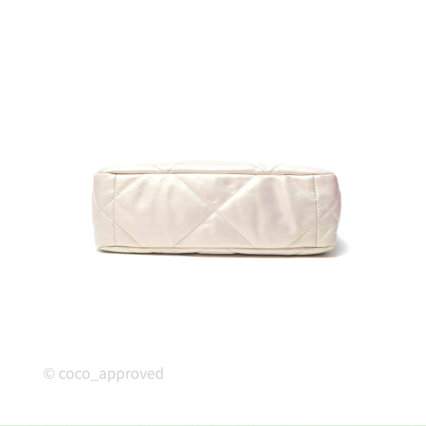 Chanel 19 Small Iridescent White Mixed Hardware