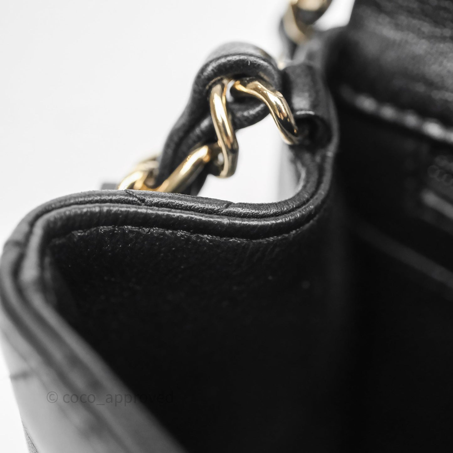 Chanel Mini Square Quilted Black Lambskin Gold Hardware
