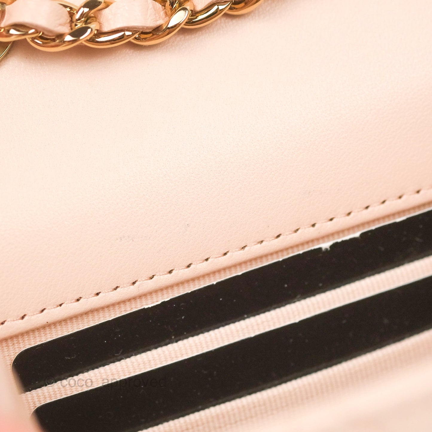 Chanel Mini Quilted Trendy CC Clutch With Chain Light Pink Lambskin Gold Hardware