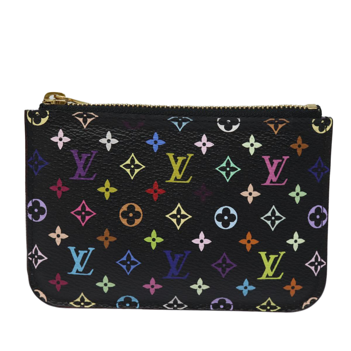 LOUIS VUITTON Multicolor Pochette Cles NM Coin Purse Black M60279 LV 82479