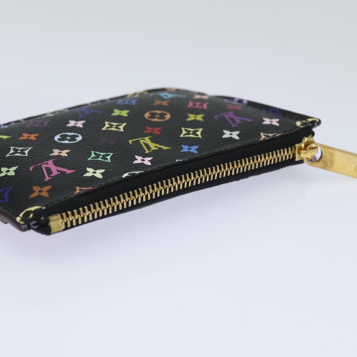 LOUIS VUITTON Multicolor Pochette Cles NM Coin Purse Black M60279 LV 82479