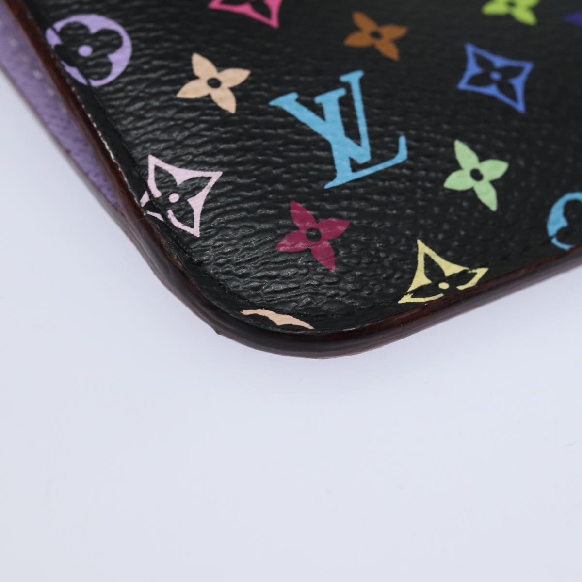 LOUIS VUITTON Multicolor Pochette Cles NM Coin Purse Black M60279 LV 82479