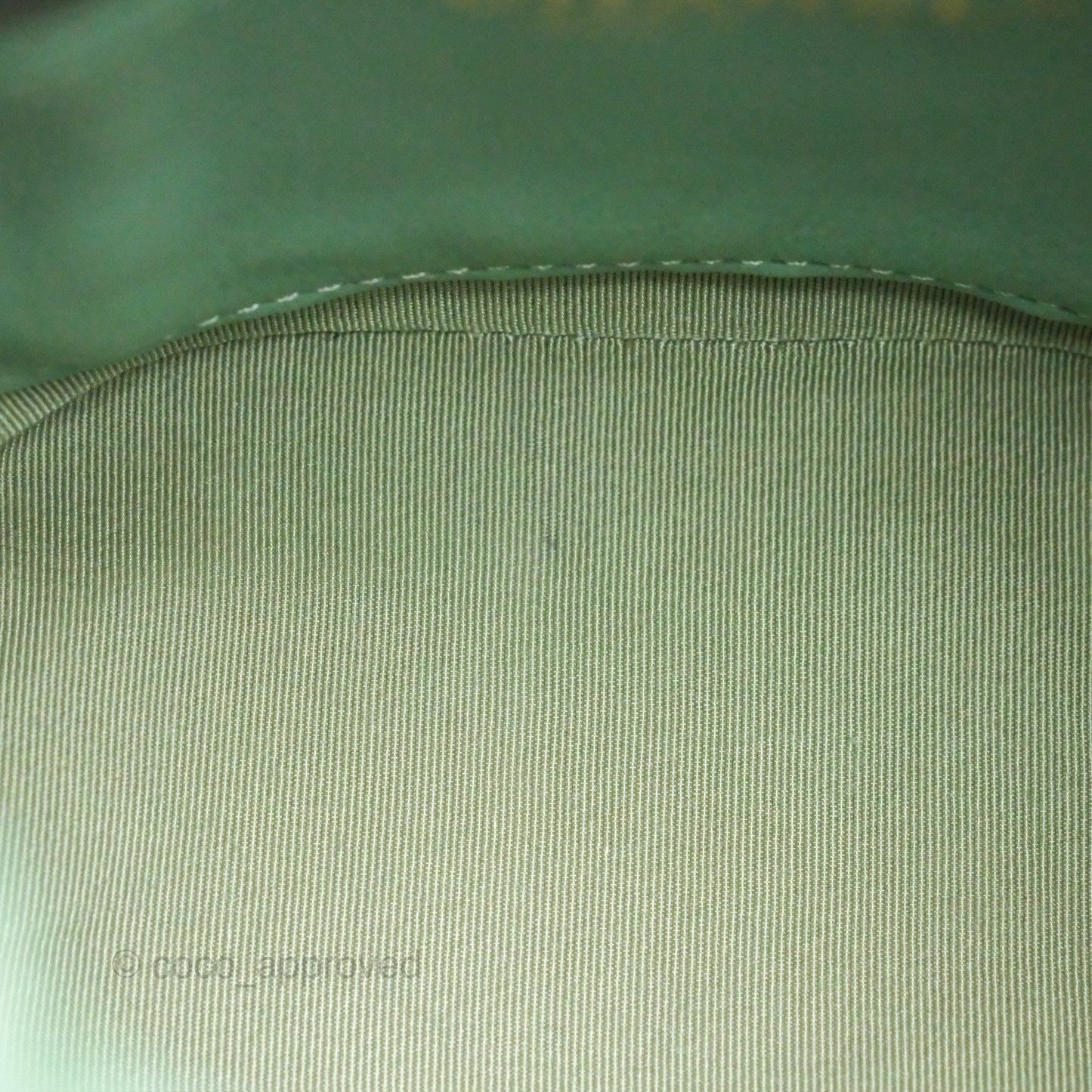 Chanel Drawstring Bucket Bag Quilted Green Caviar Aged Gold Hardware