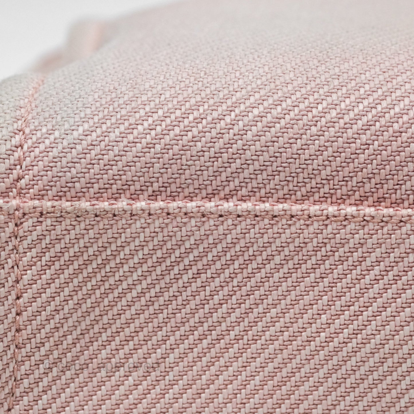 Chanel Small Vertical Deauville Canvas Pink Gold Hardware