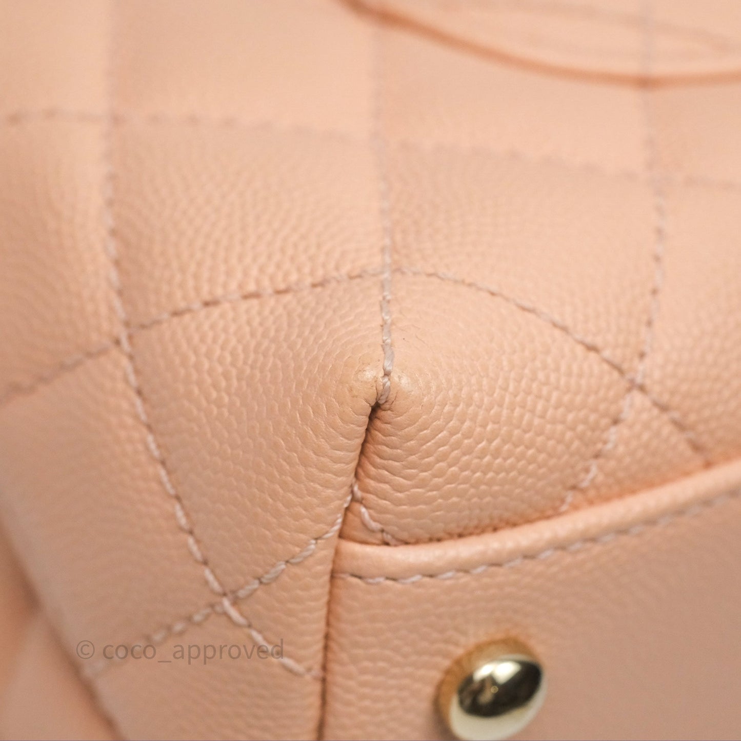 Chanel Small Coco Handle Quilted Pink Beige Caviar Gold Hardware