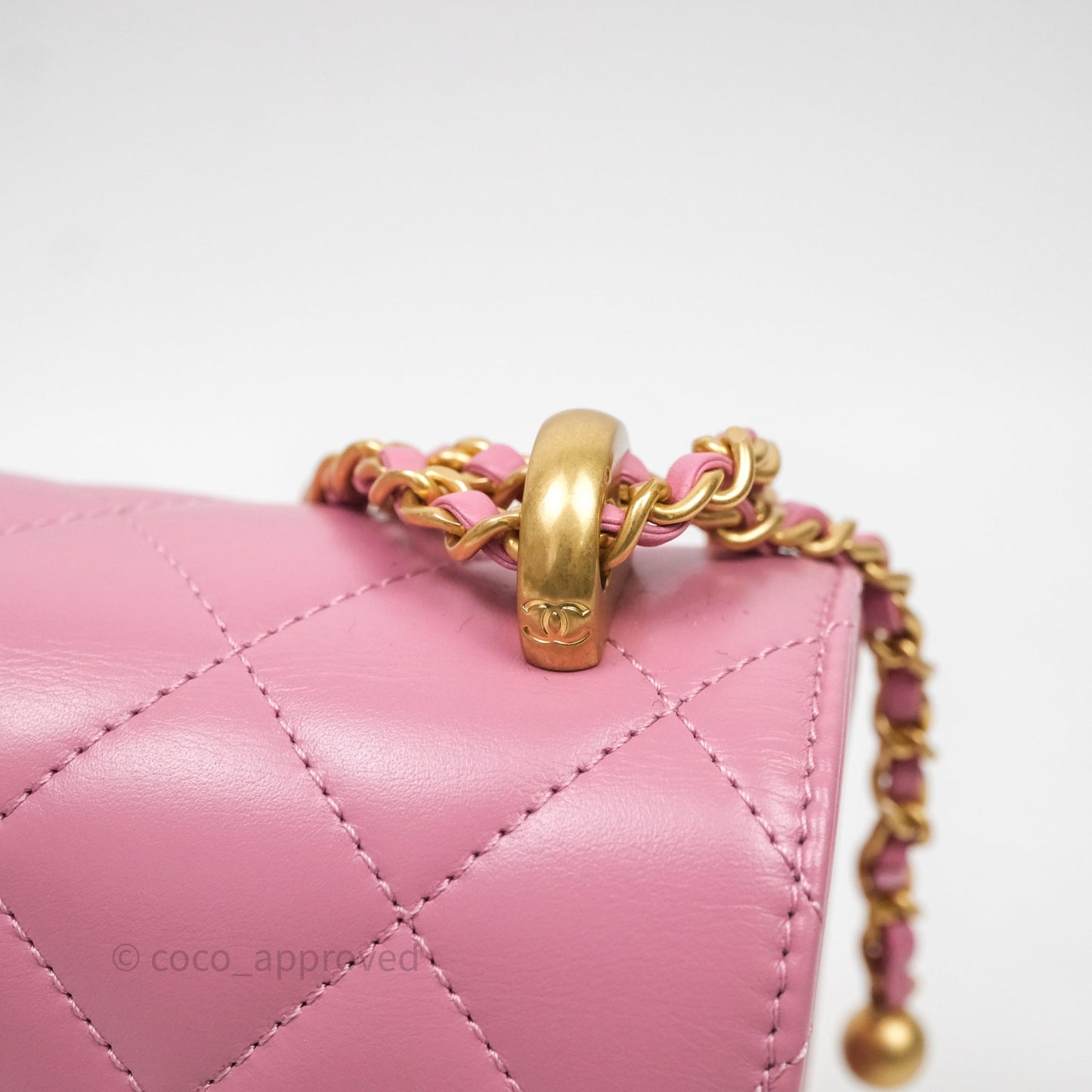 Chanel Quilted Mini Perfect Fit Adjustable Pink Calfskin Gold Hardware