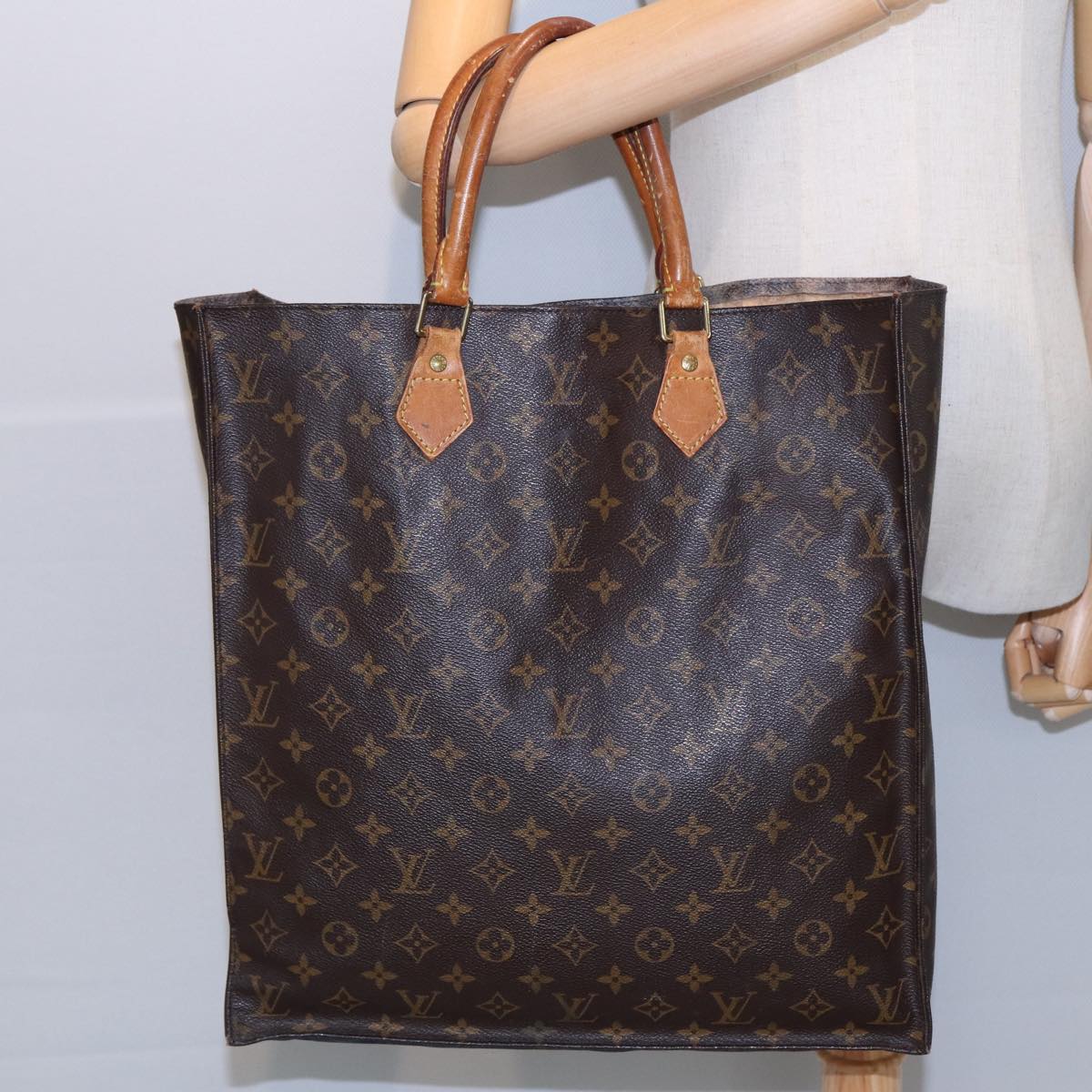 LOUIS VUITTON Monogram Sac Plat Hand Bag M51140 LV 82544
