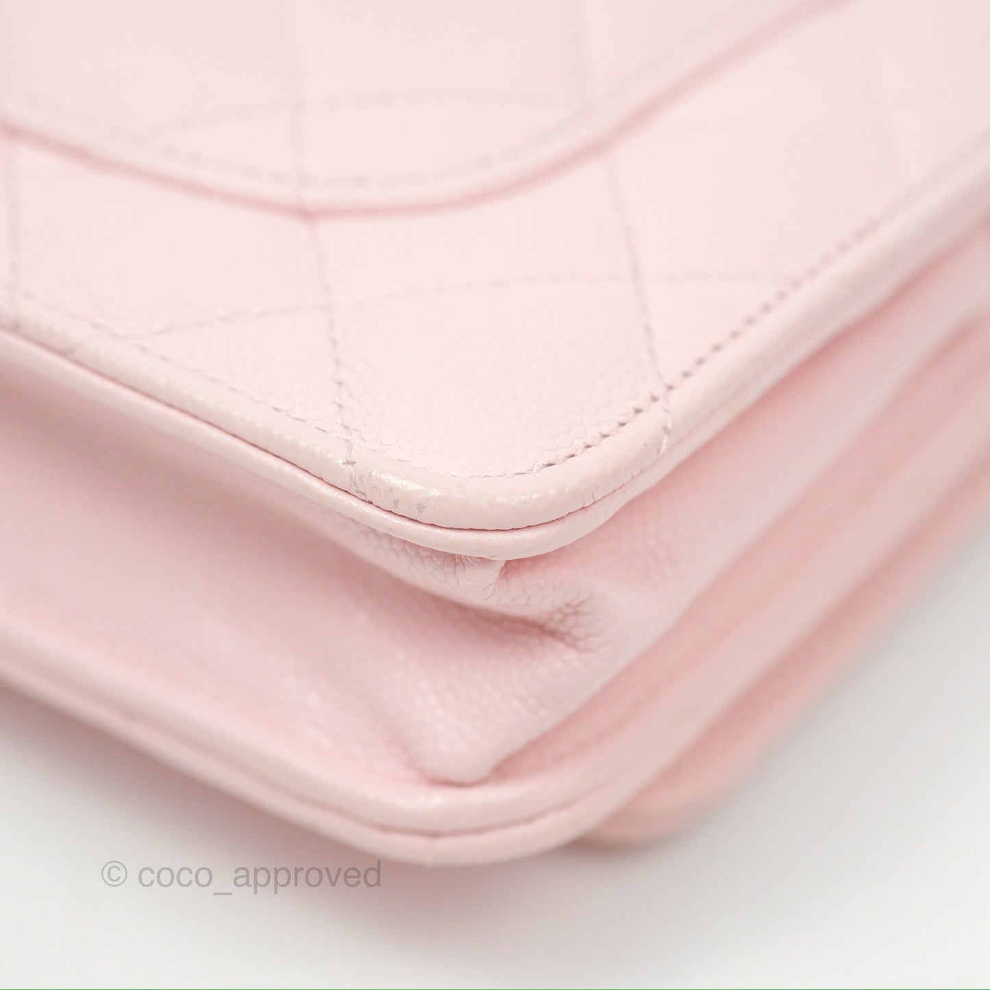 Chanel Quilted Classic Wallet On Chain WOC Pink Caviar Gold Hardware