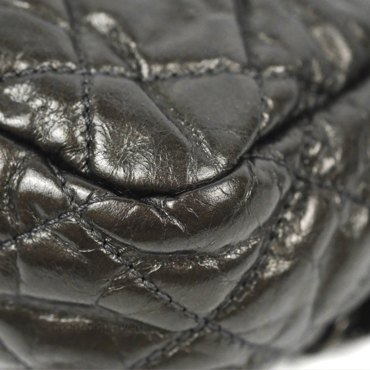 Chanel Medium Chain Me Flap Bag Metallic Dark Grey Calfskin Gun Metal