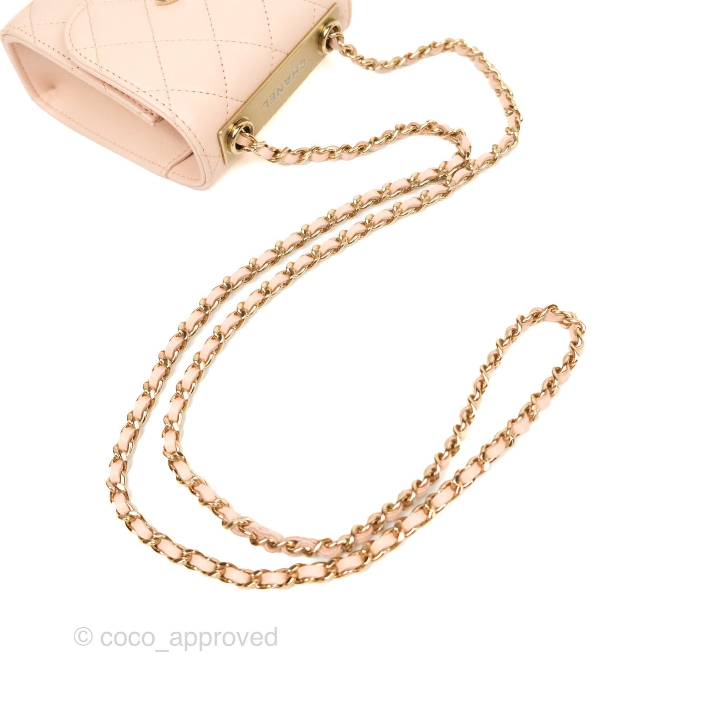 Chanel Mini Quilted Trendy CC Clutch With Chain Light Pink Lambskin Gold Hardware