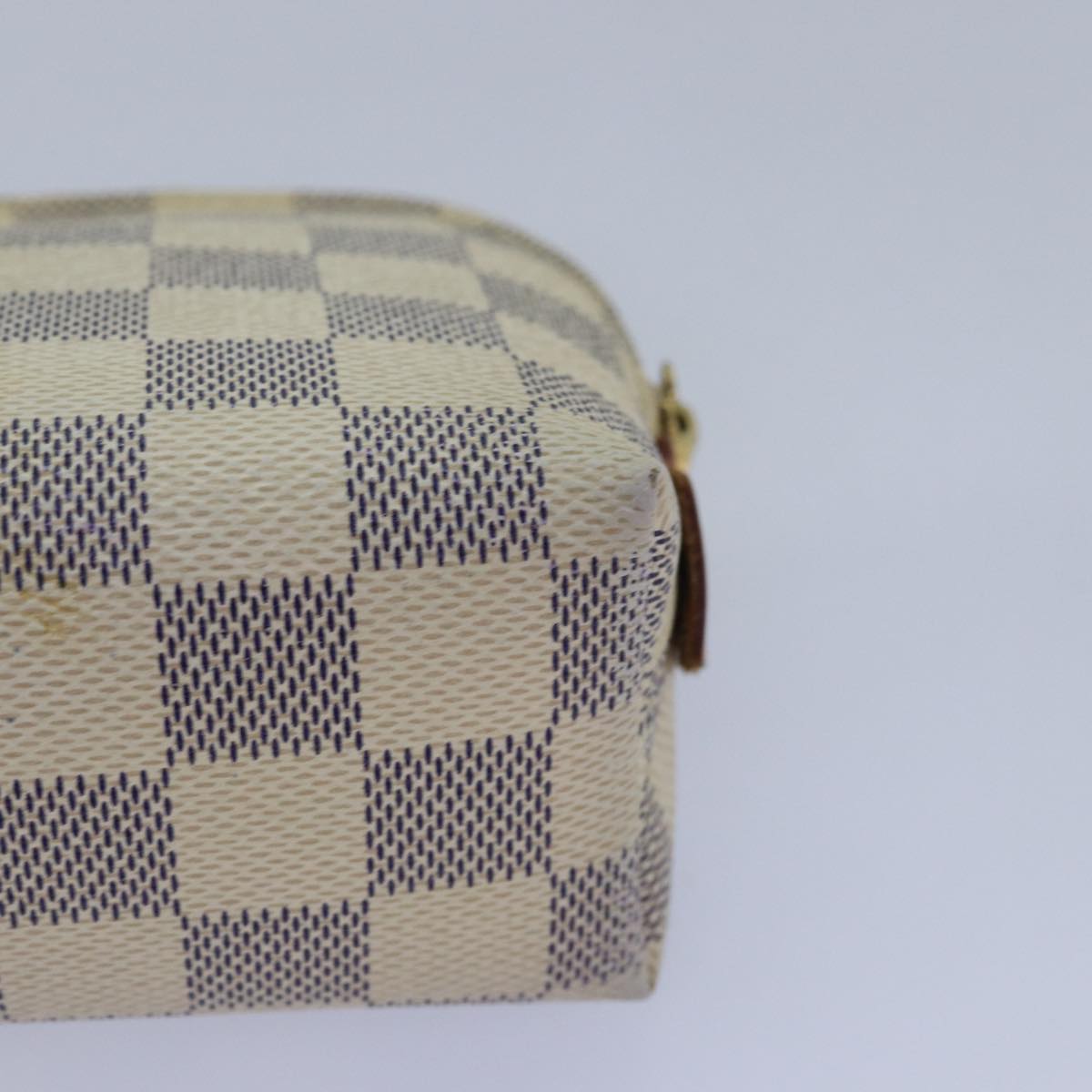 LOUIS VUITTON Damier Azur Pochette Cosmetic PM Pouch N60024 LV 82598