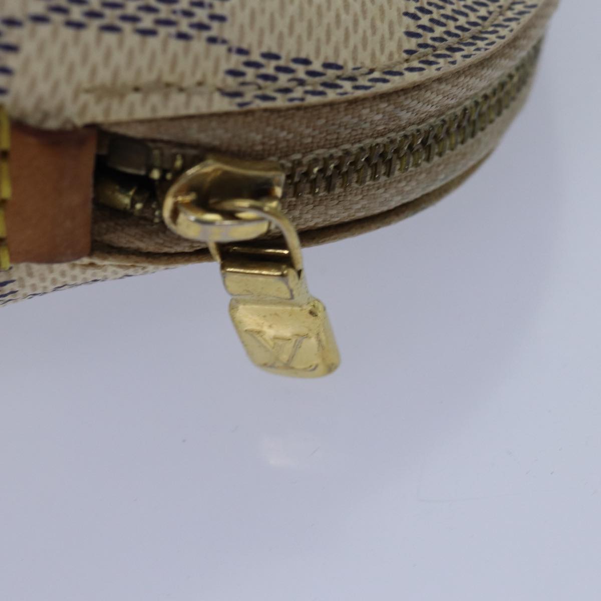 LOUIS VUITTON Damier Azur Pochette Cosmetic PM Pouch N60024 LV 82598